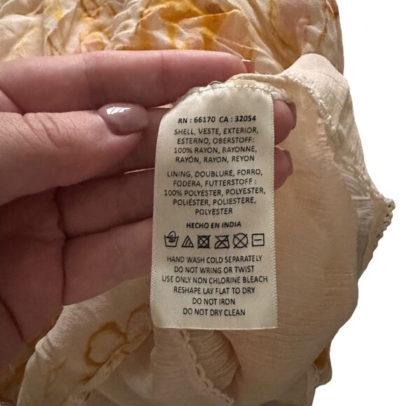 ANTHROPOLOGIE HD In Paris Joselyn Chiffon Watercolor Floral Cami Blouse Small - Picture 6 of 6